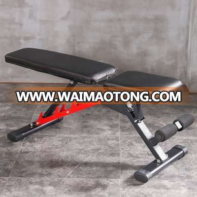 Wellshow Sport OEM Foldable Dumbbell Weight Lifting Bench Adjustable Sit Up Bench Abdominal Exercise Gym Bench AB Chair